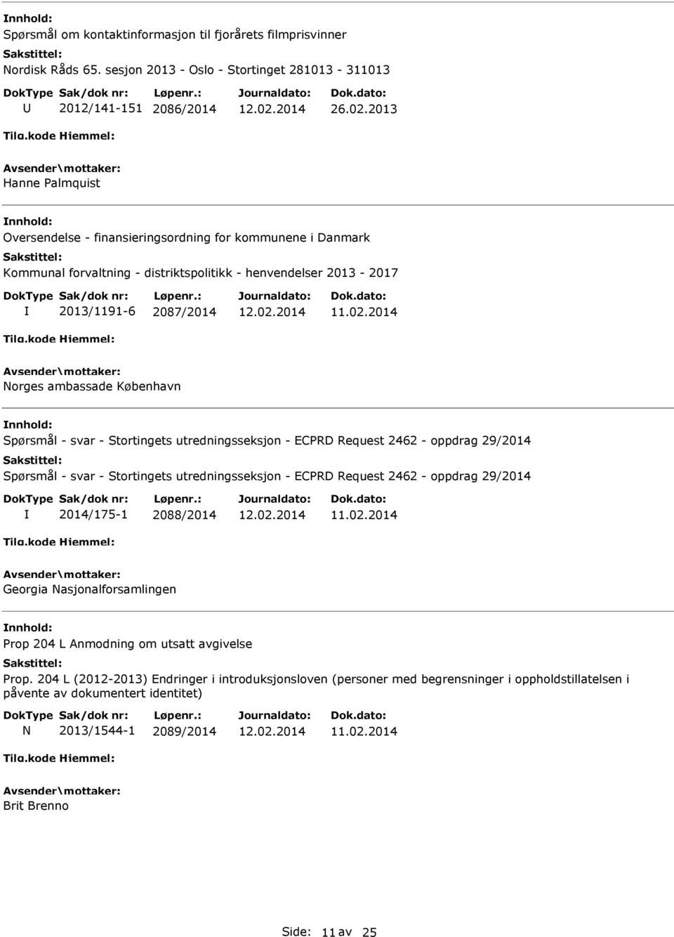 København Spørsmål - svar - Stortingets utredningsseksjon - ECPRD Request 2462 - oppdrag 29/2014 Spørsmål - svar - Stortingets utredningsseksjon - ECPRD Request 2462 - oppdrag 29/2014