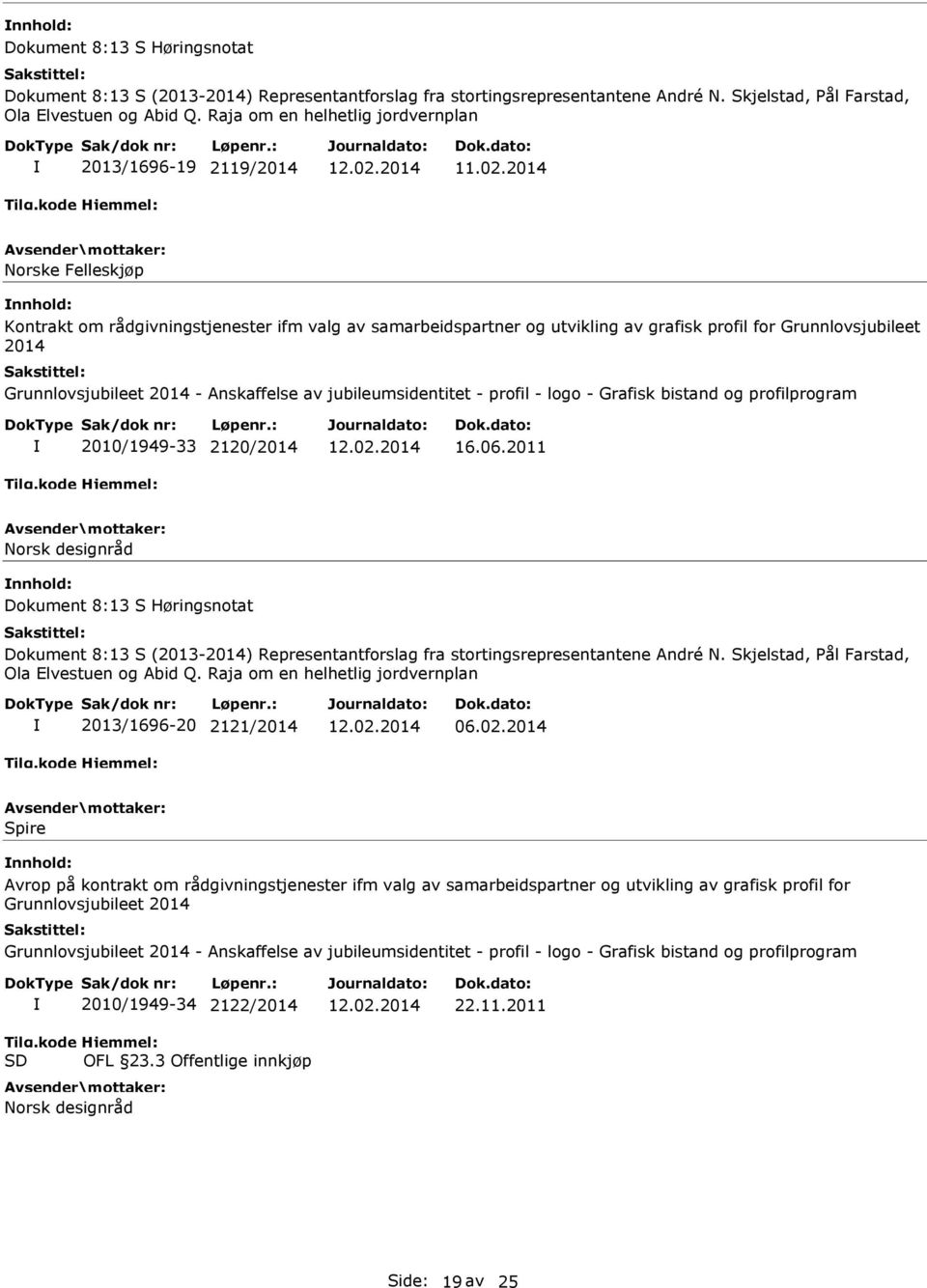 Grunnlovsjubileet 2014 - Anskaffelse av jubileumsidentitet - profil - logo - Grafisk bistand og profilprogram 2010/1949-33 2120/2014 16.06.
