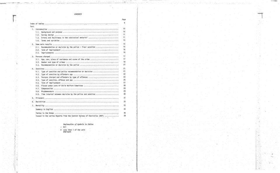 ..,."... t... mprisonments...,....... :..... Persons charged... '.'...,...... Age, sex, place of residence and scene of the crime....... Numbel' and type of crimes...,...... Recommendation or decision by the police.