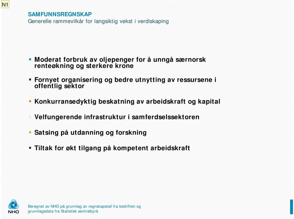 ressursene i offentlig sektor Konkurransedyktig beskatning av arbeidskraft og kapital Velfungerende