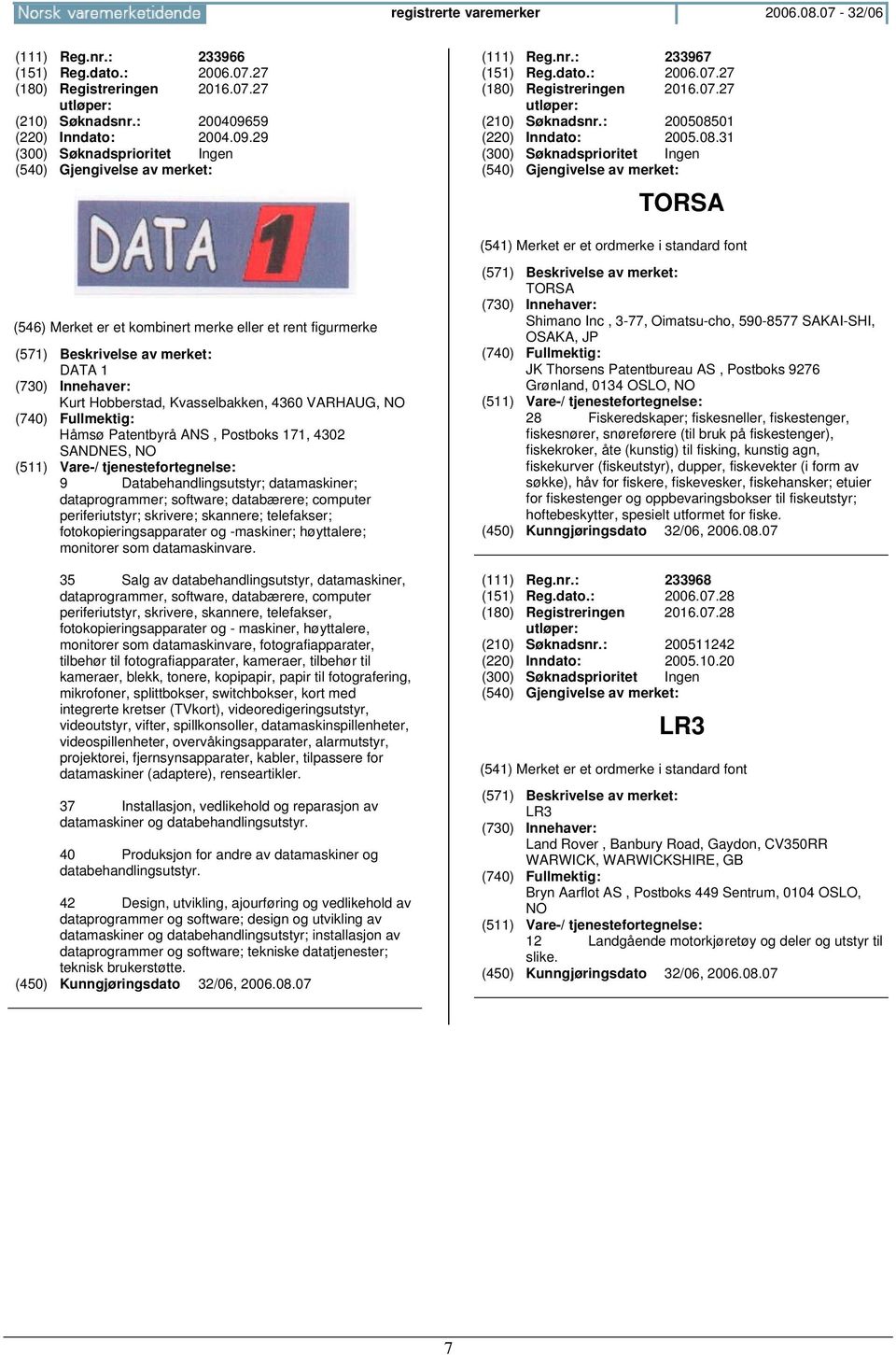 01 (220) Inndato: 2005.08.