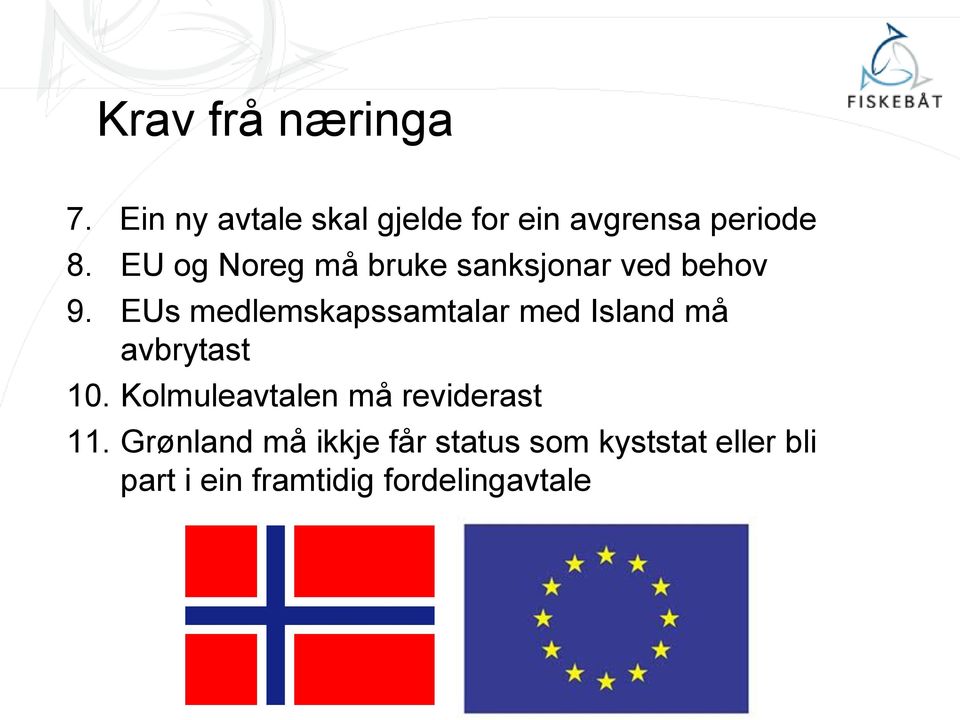 EUs medlemskapssamtalar med Island må avbrytast 10.