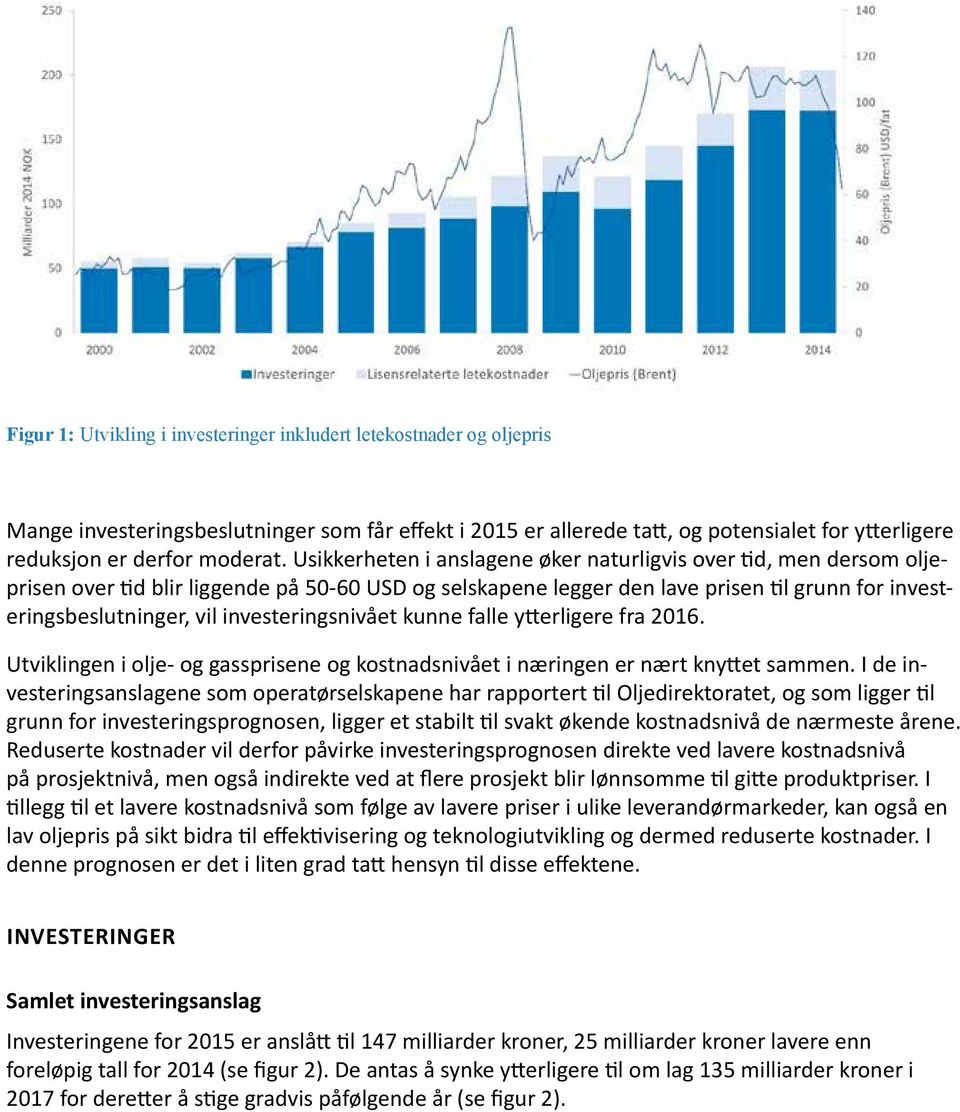 Usikkerheten i anslagene øker naturligvis over tid, men dersom oljeprisen over tid blir liggende på 50-60 USD og selskapene legger den lave prisen til grunn for investeringsbeslutninger, vil