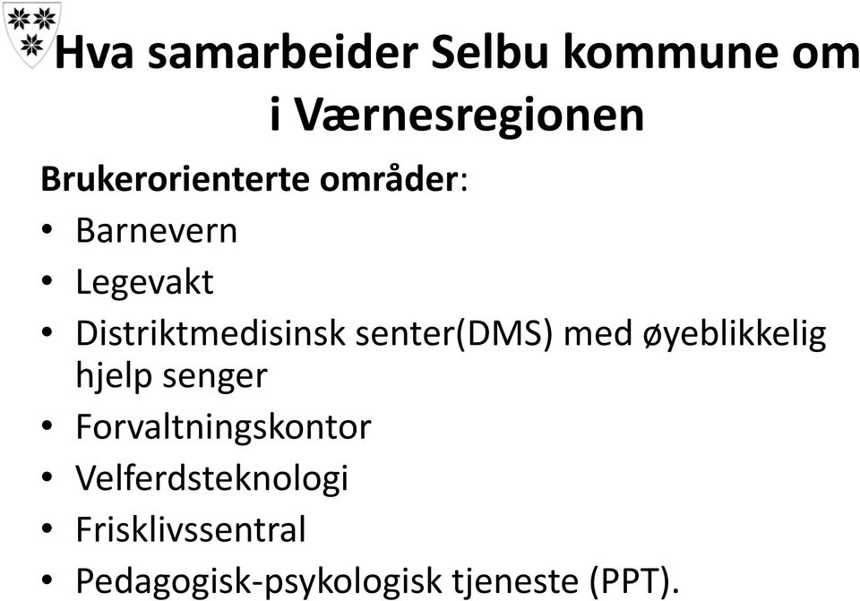 Distriktmedisinsk senter(dms) med øyeblikkelig hjelp senger