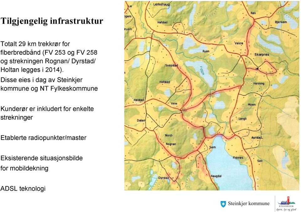 Disse eies i dag av Steinkjer kommune og NT Fylkeskommune Kunderør er inkludert for