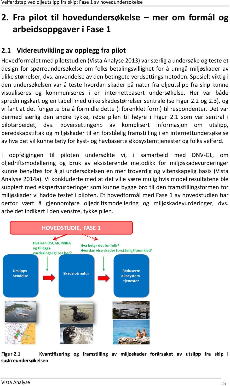 miljøskader av ulike størrelser, dvs. anvendelse av den betingete verdsettingsmetoden.