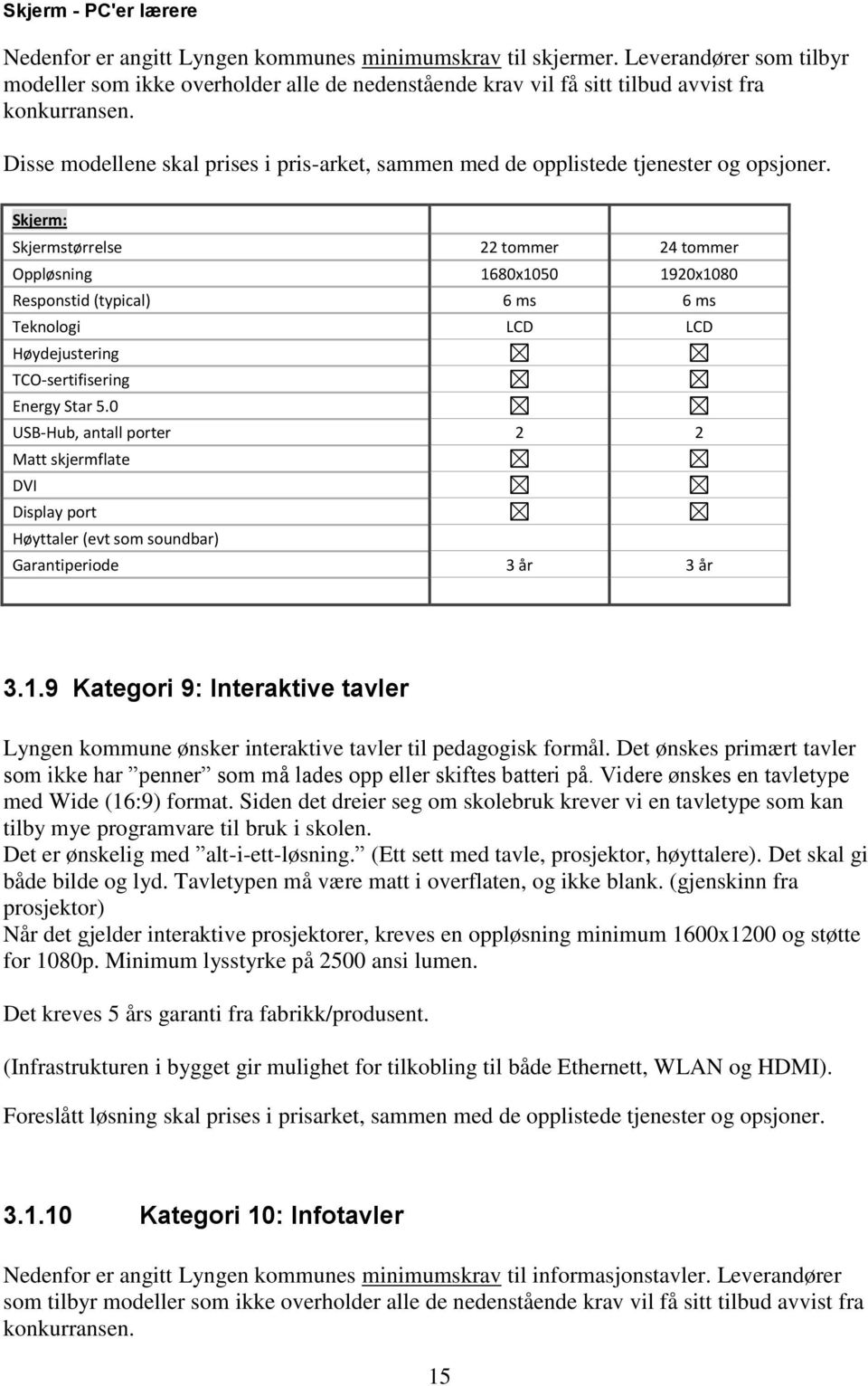 Disse modellene skal prises i pris-arket, sammen med de opplistede tjenester og opsjoner.