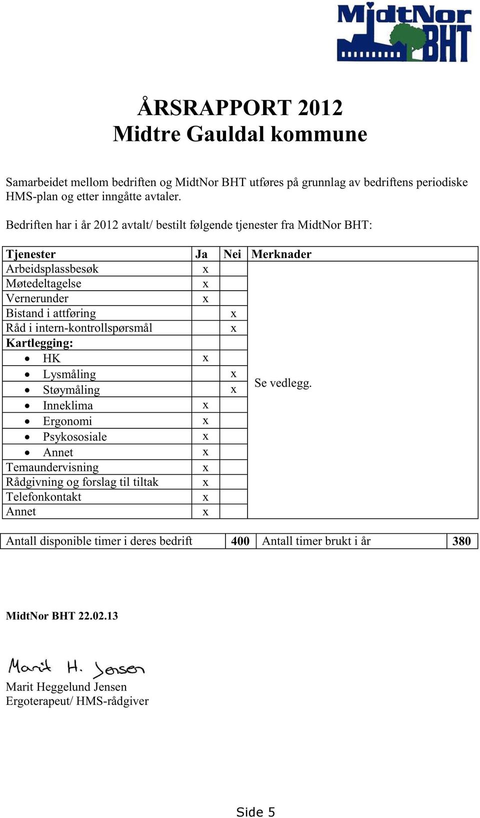 Rådi intern-kontrollspørsmål Kartlegging: HK Lysmåling Støymåling Sevedlegg.