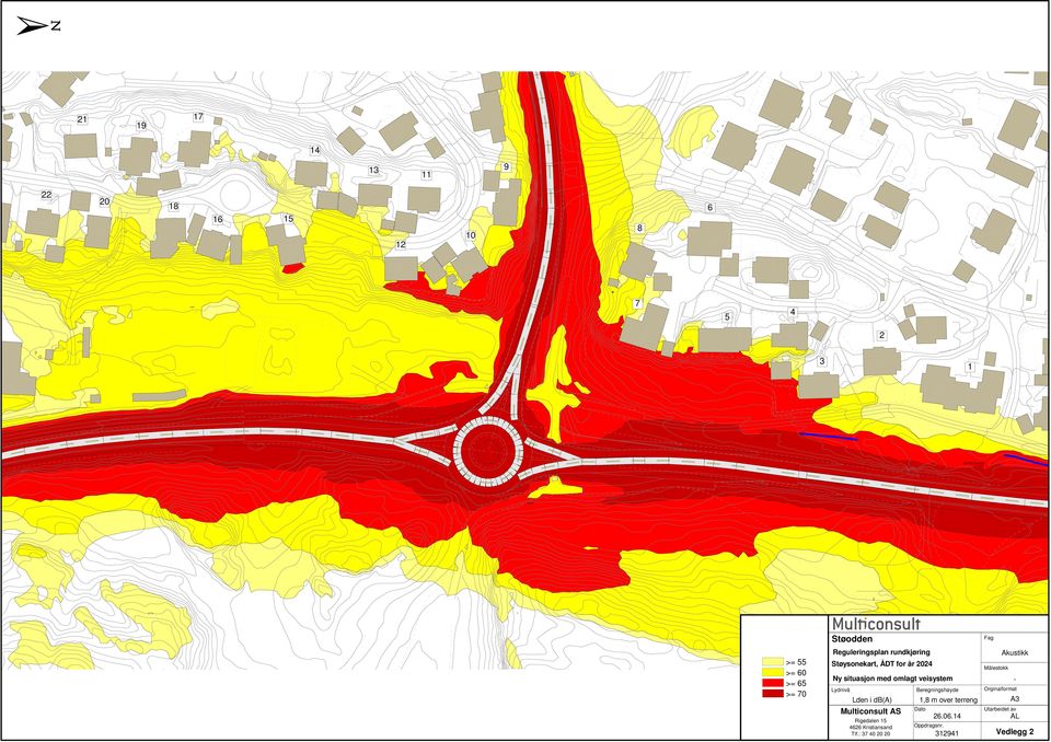 Lden i db(a) Multiconsult AS Rigedalen 15 4626 Kristiansand Tlf.