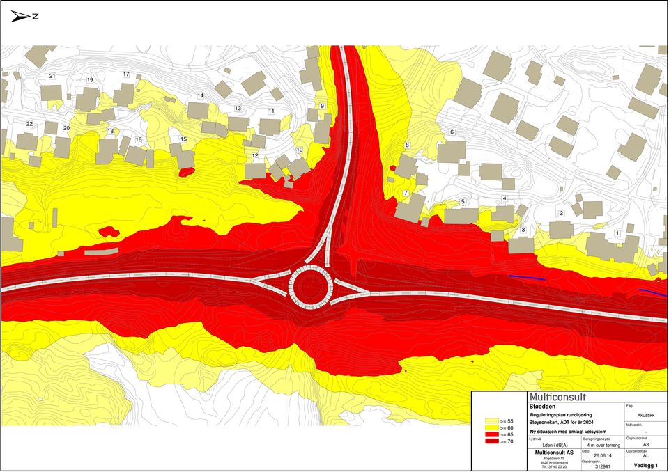 Lden i db(a) Multiconsult AS Rigedalen 15 4626 Kristiansand Tlf.