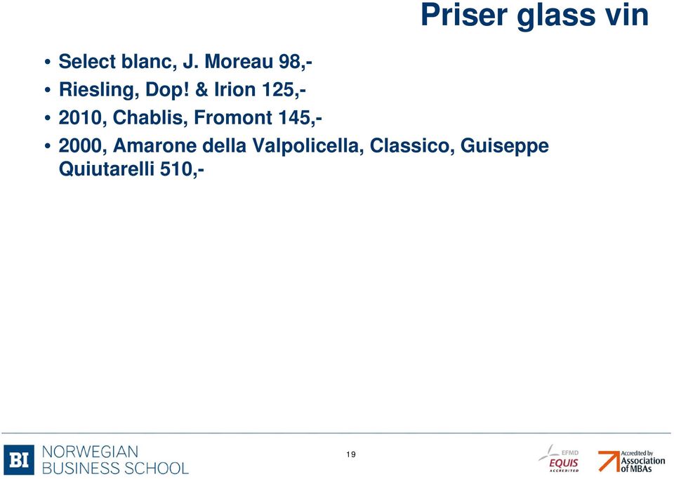 Priser glass vin 2000, Amarone della
