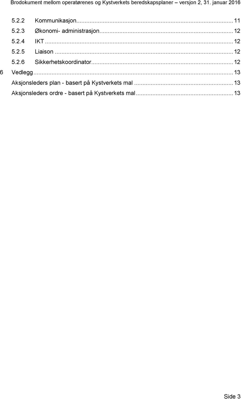 .. 12 5.2.5 Liaison... 12 5.2.6 Sikkerhetskoordinator... 12 6 Vedlegg.