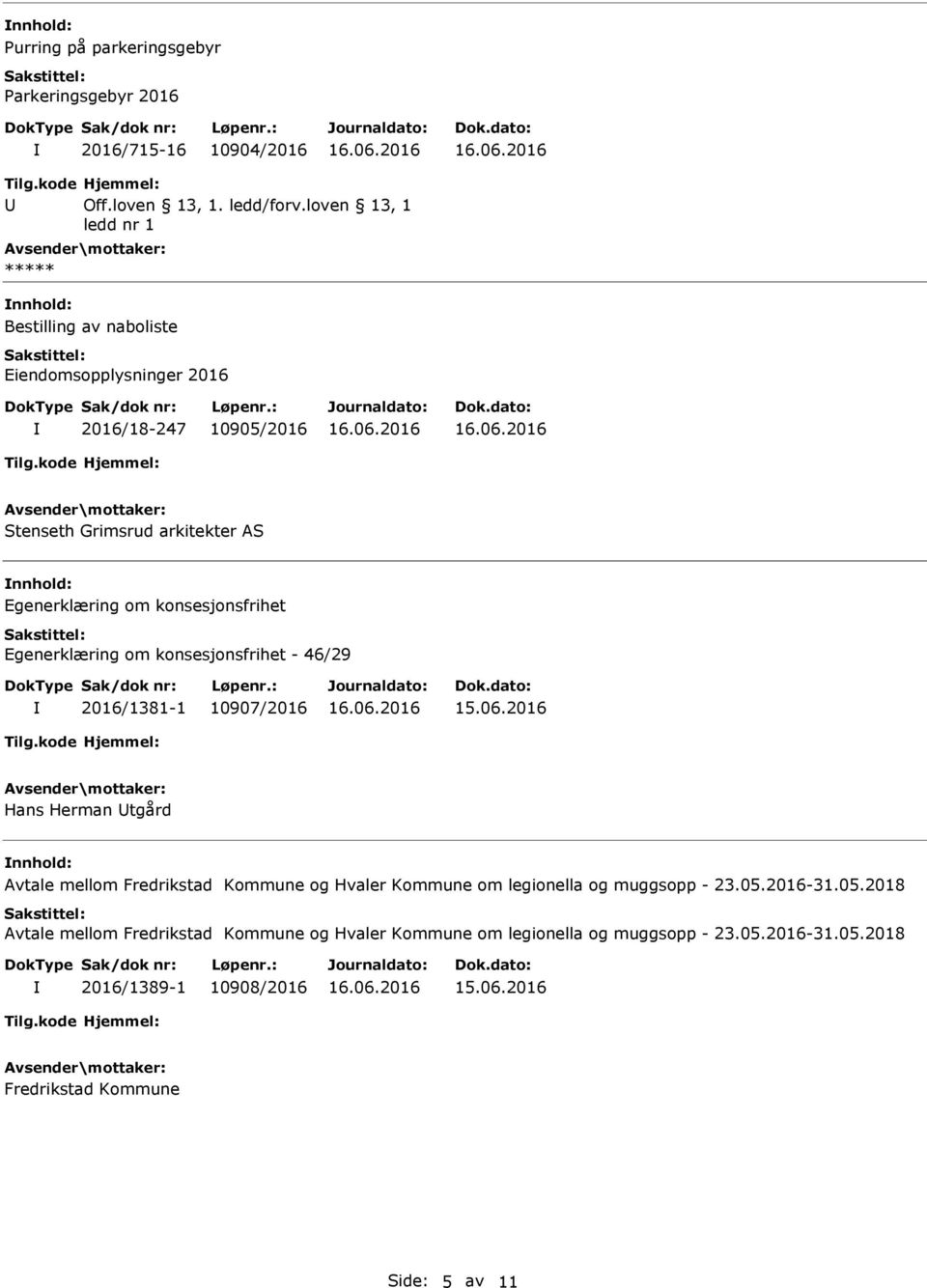 konsesjonsfrihet Egenerklæring om konsesjonsfrihet - 46/29 2016/1381-1 10907/2016 Hans Herman tgård Avtale mellom Fredrikstad Kommune og Hvaler Kommune om