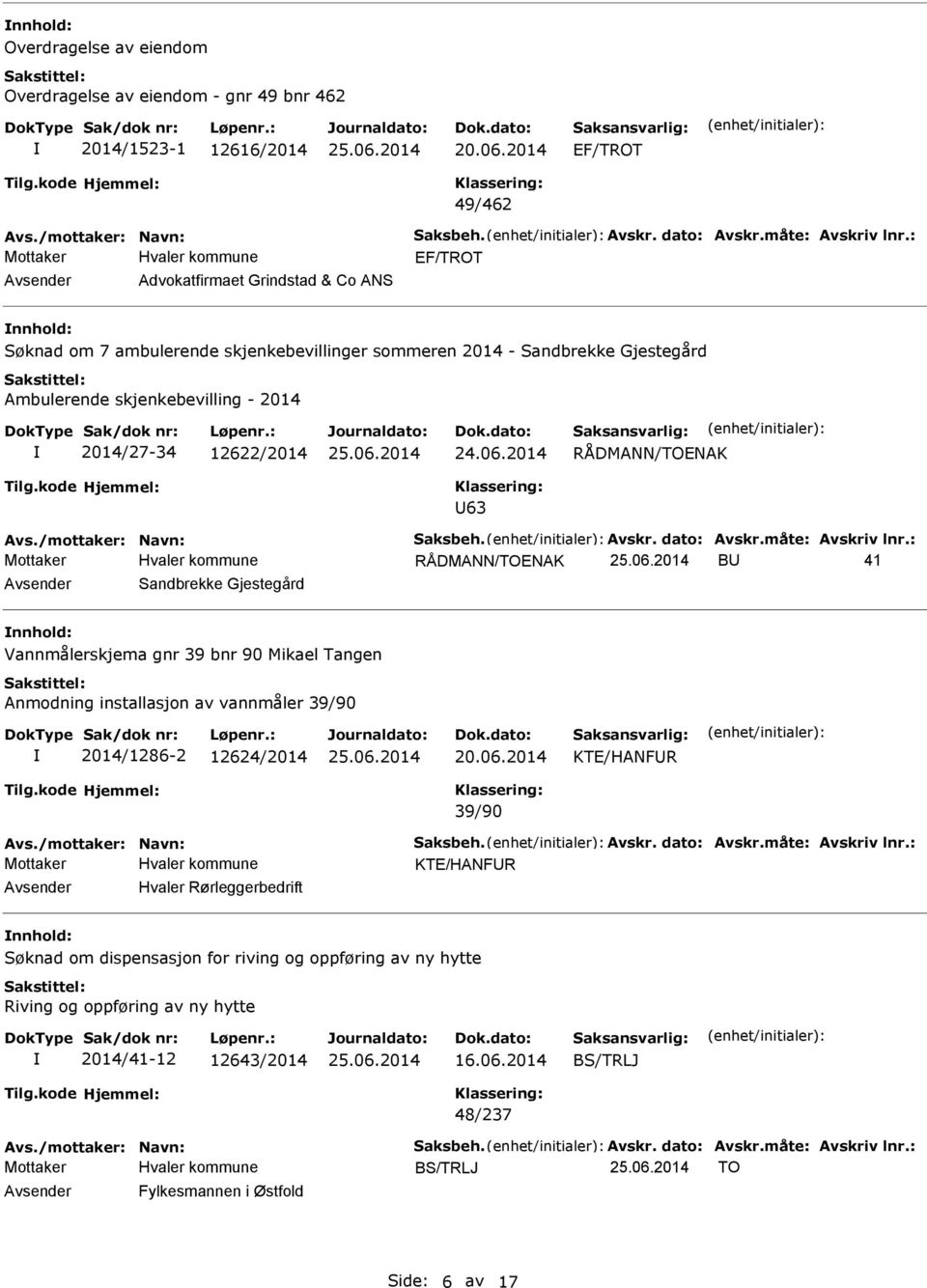 2014 RÅDMANN/TOENAK 63 RÅDMANN/TOENAK B 41 Sandbrekke Gjestegård nnhold: Vannmålerskjema gnr 39 bnr 90 Mikael Tangen Anmodning installasjon av vannmåler 39/90 2014/1286-2