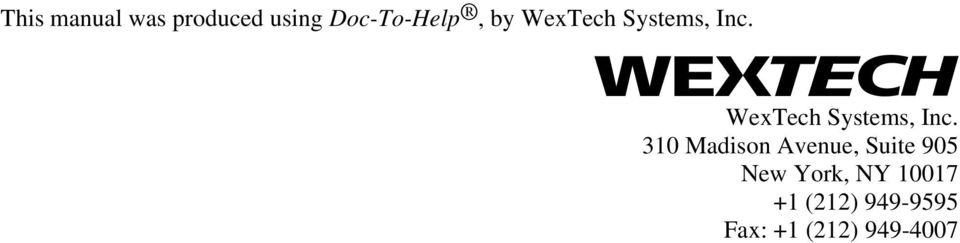 WexTech Systems, Inc.