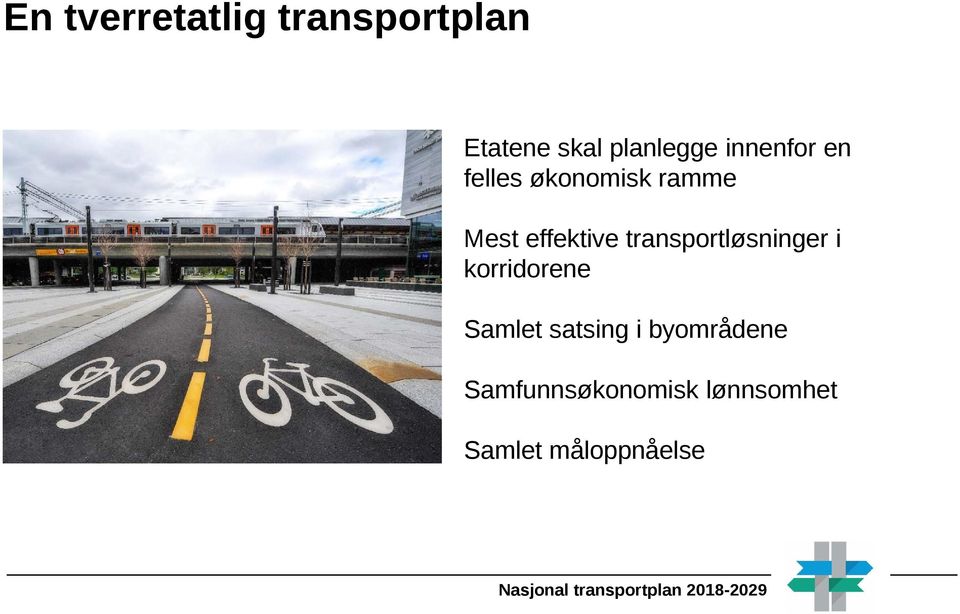 Samlet satsing i byområdene Samfunnsøkonomisk lønnsomhet Samlet