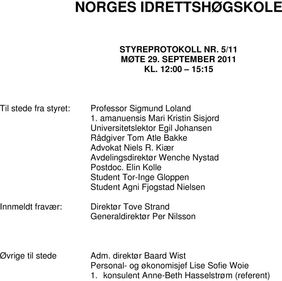 amanuensis Mari Kristin Sisjord Universitetslektor Egil Johansen Rådgiver Tom Atle Bakke Advokat Niels R.