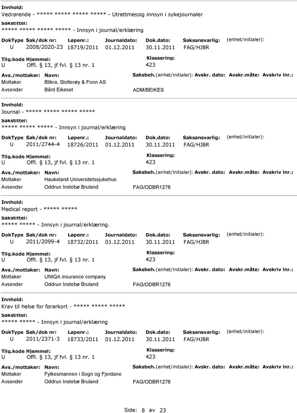 Bruland Medical report - - nnsyn i journal/erklæring.