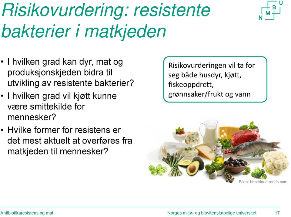 Hvilke former for resistens er det mest aktuelt at overføres fra matkjeden til mennesker?