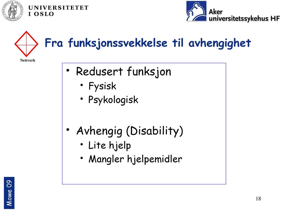 funksjon Fysisk Psykologisk