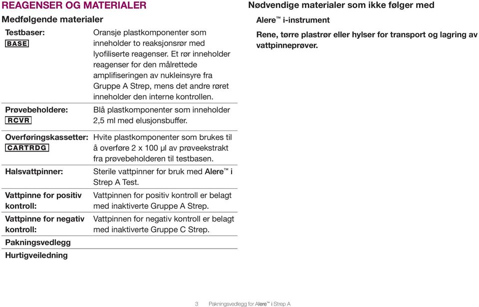 Blå plastkomponenter som inneholder 2,5 ml med elusjonsbuffer.