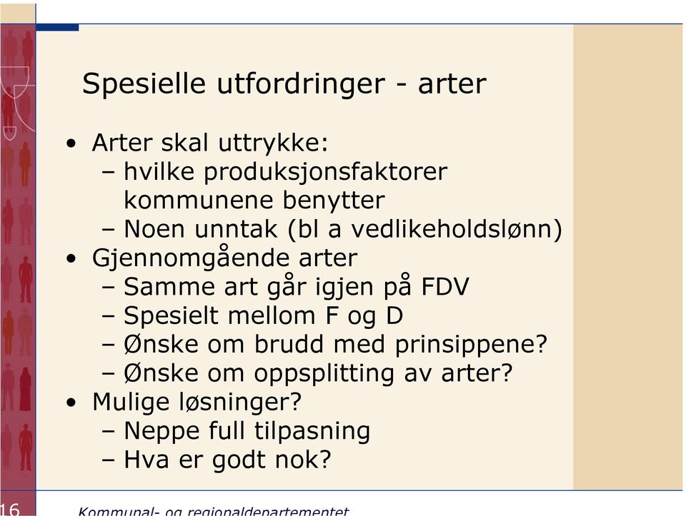 art går igjen på FDV Spesielt mellom F og D Ønske om brudd med prinsippene?