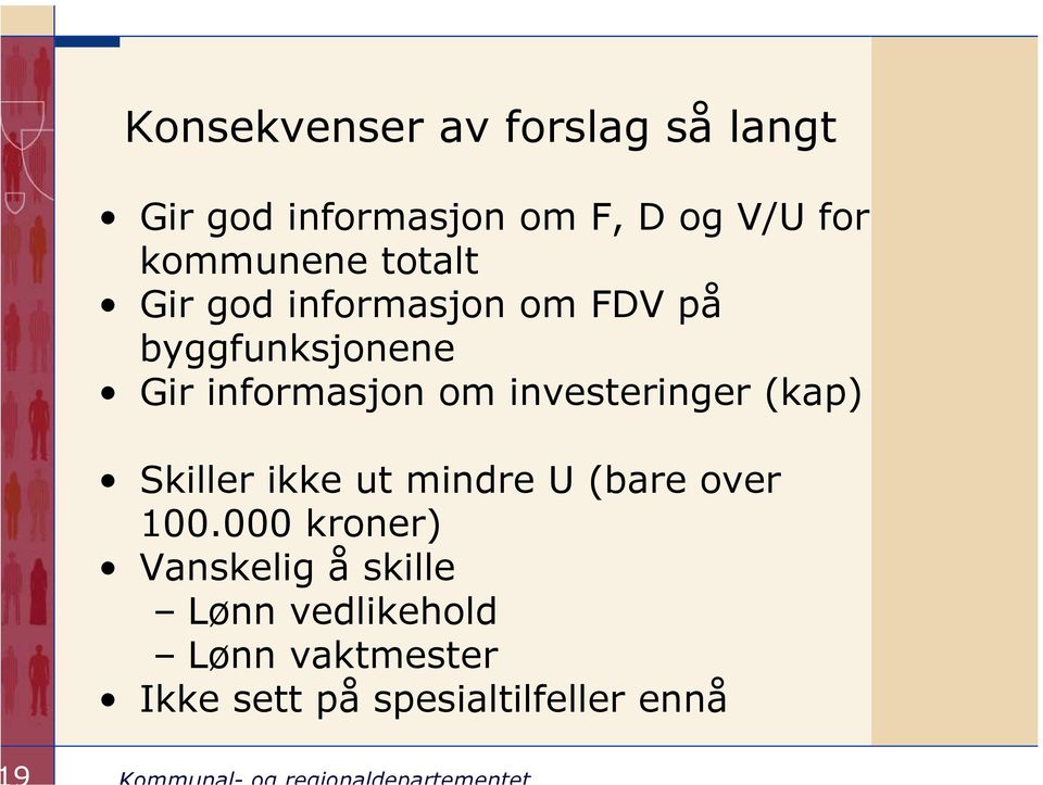 informasjon om investeringer (kap) Skiller ikke ut mindre U (bare over 100.