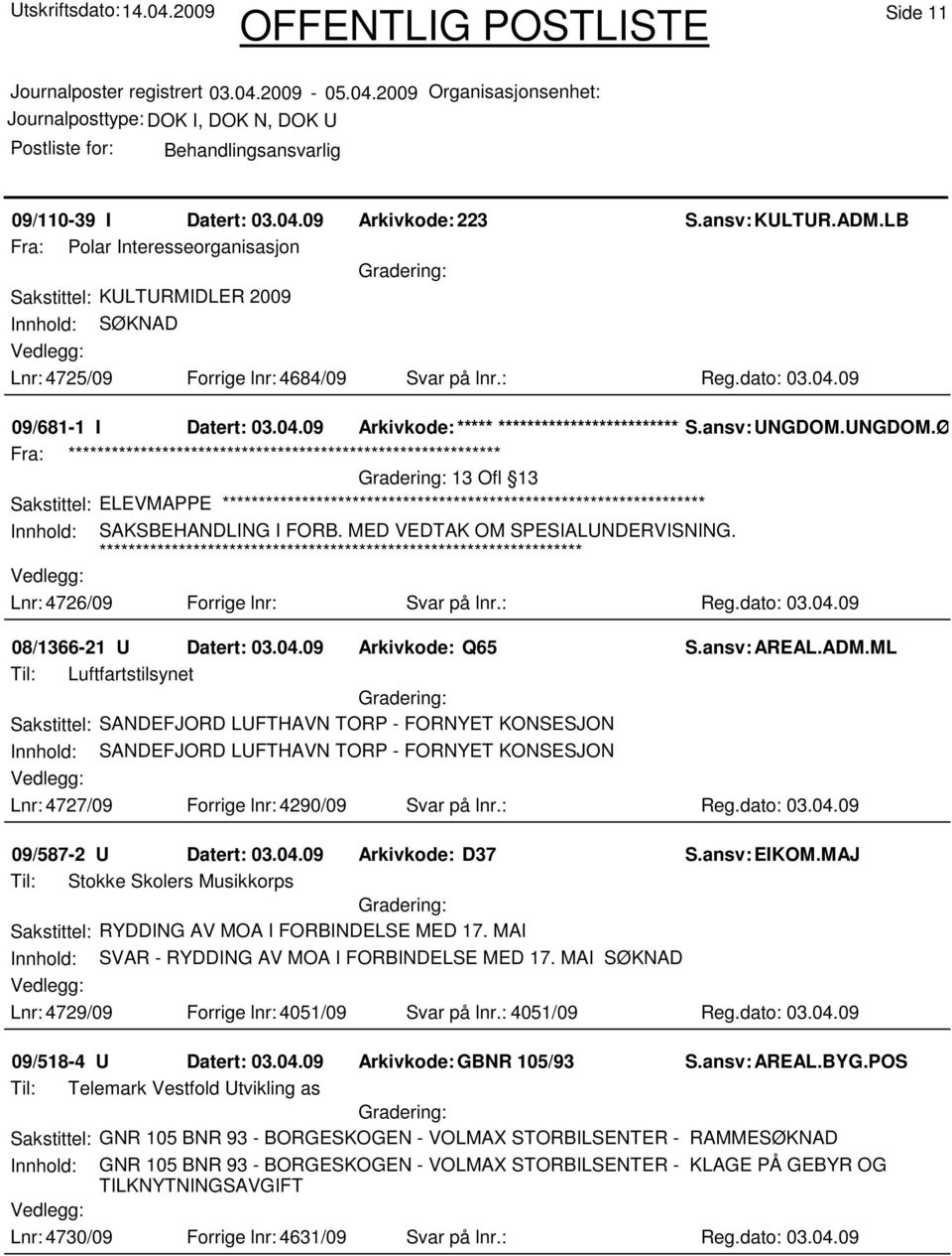 MED VEDTAK OM SPESIALUNDERVISNING. Lnr: 4726/09 Forrige lnr: Svar på lnr.: Reg.dato: 03.04.09 08/1366-21 U Datert: 03.04.09 Arkivkode: Q65 S.ansv: AREAL.ADM.