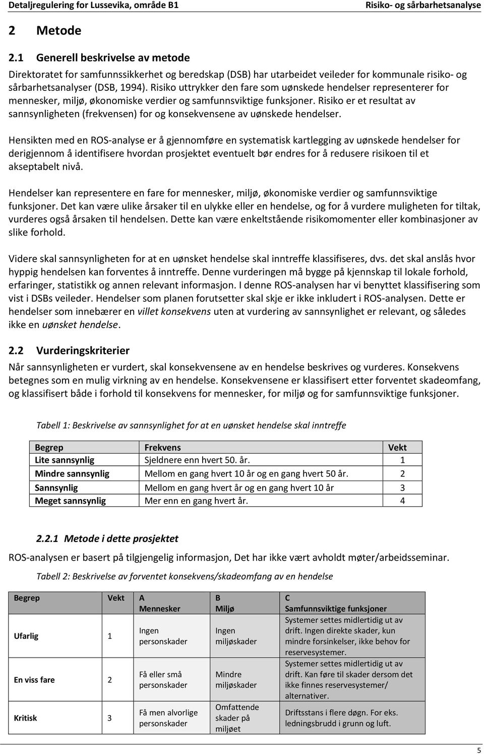 Risiko er et resultat av sannsynligheten (frekvensen) for og konsekvensene av uønskede hendelser.