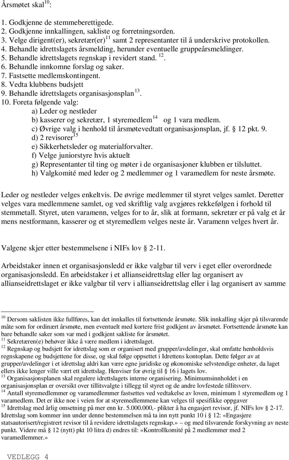 Behandle idrettslagets regnskap i revidert stand. 12. 6. Behandle innkomne forslag og saker. 7. Fastsette medlemskontingent. 8. Vedta klubbens budsjett 9. Behandle idrettslagets organisasjonsplan 13.