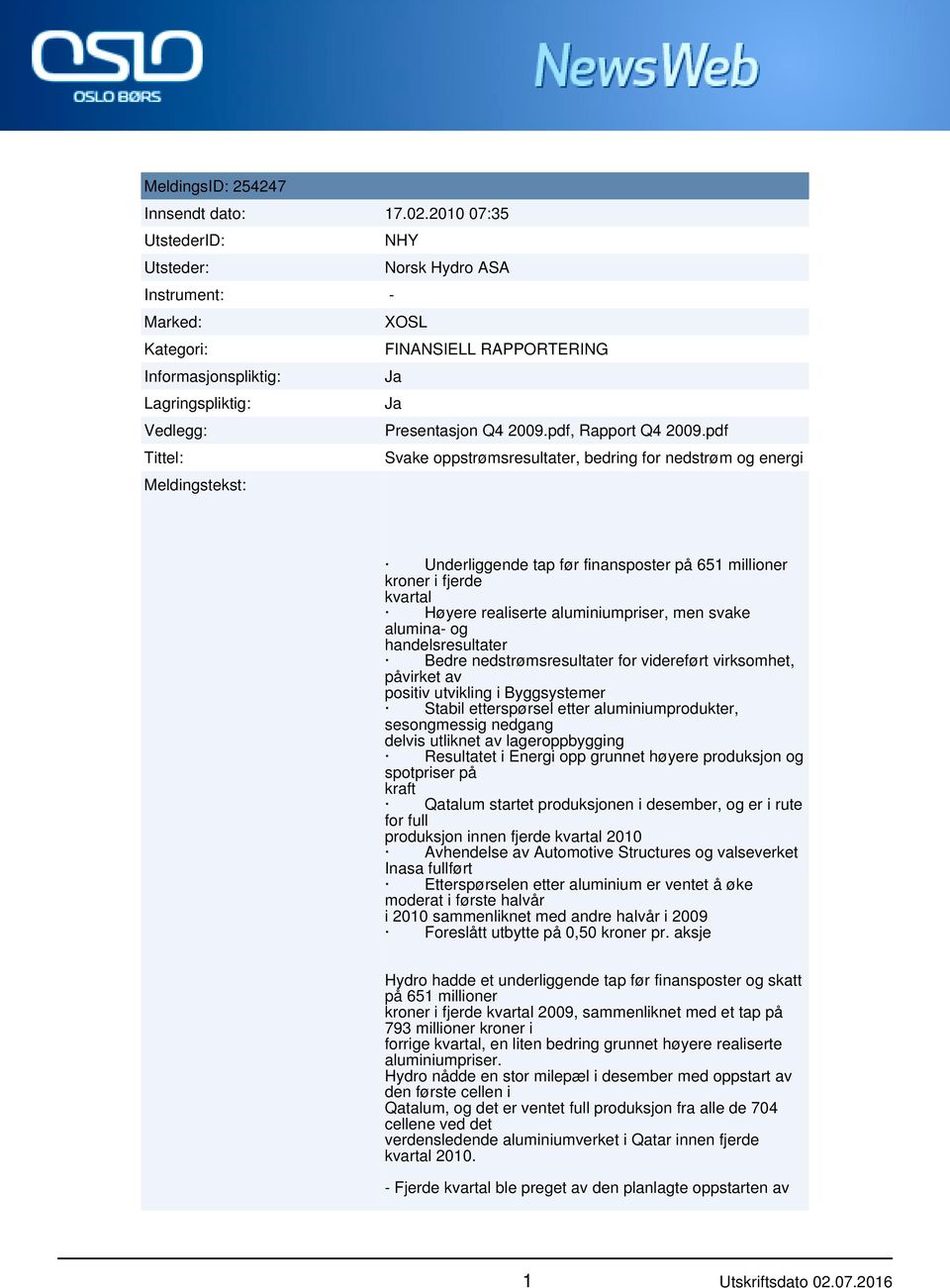 pdf, Rapport Q4 2009.