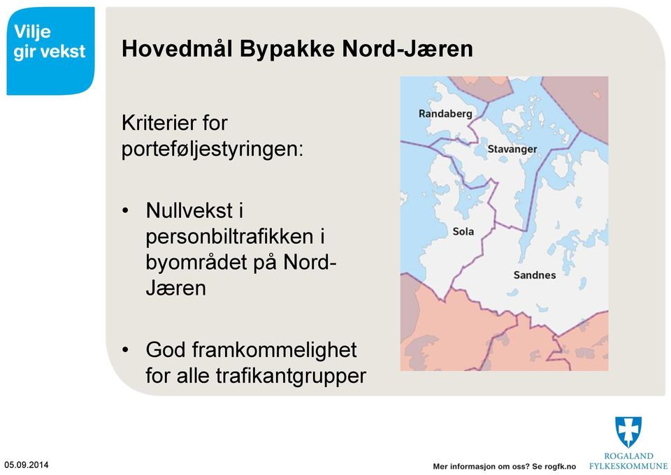 personbiltrafikken i byområdet på Nord-