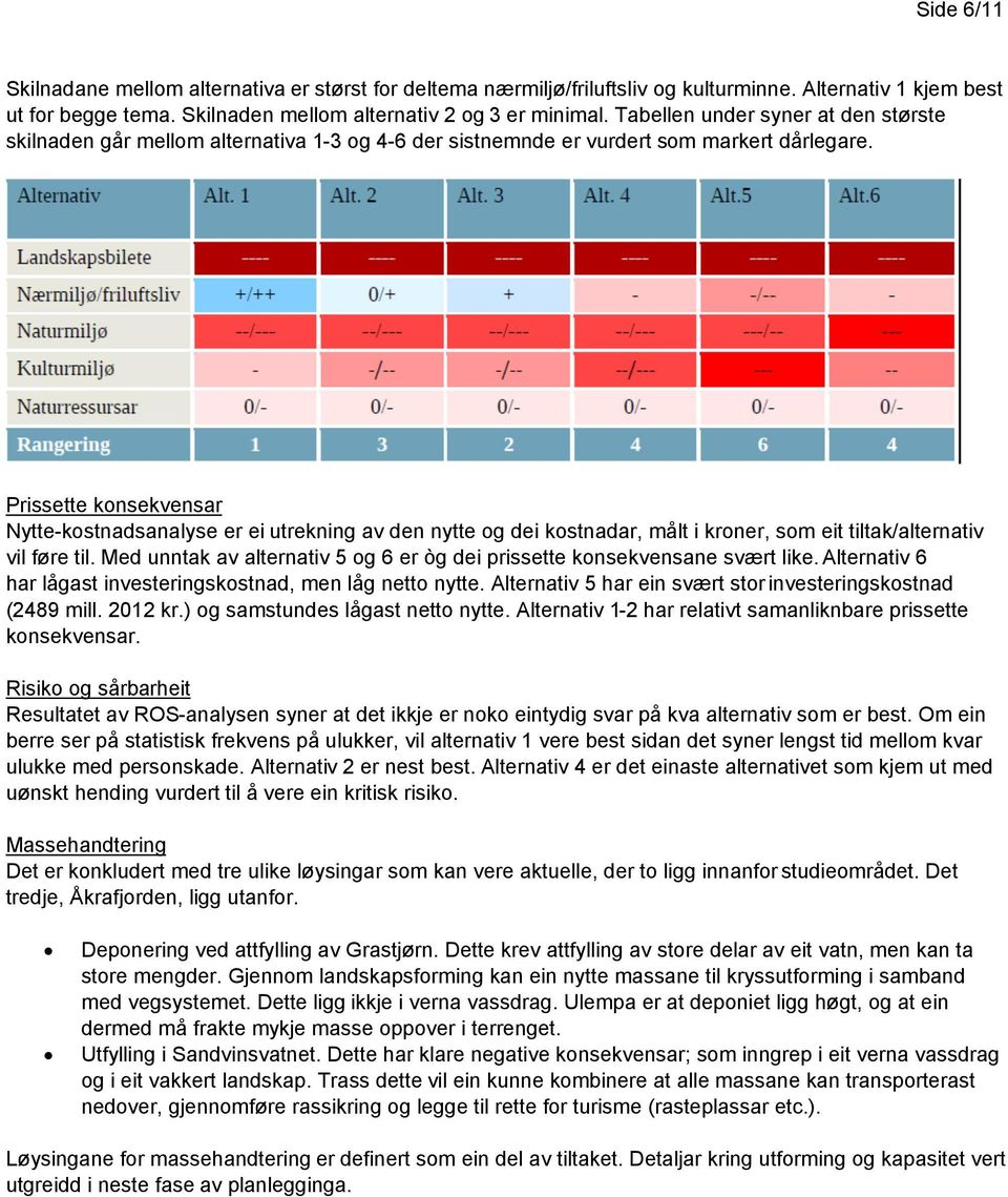 Prissette konsekvensar Nytte-kostnadsanalyse er ei utrekning av den nytte og dei kostnadar, målt i kroner, som eit tiltak/alternativ vil føre til.