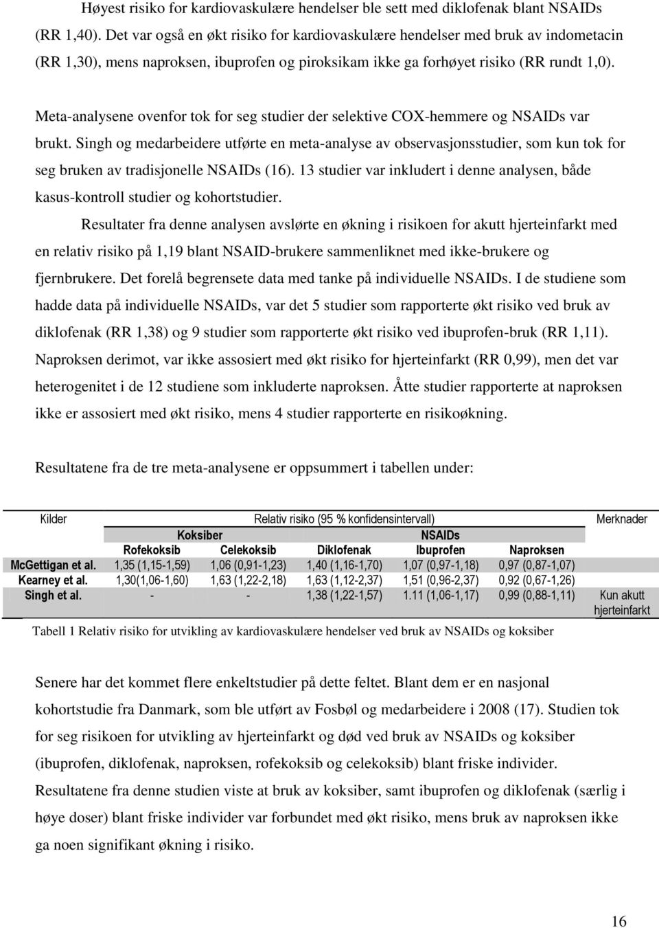 Meta-analysene ovenfor tok for seg studier der selektive COX-hemmere og NSAIDs var brukt.