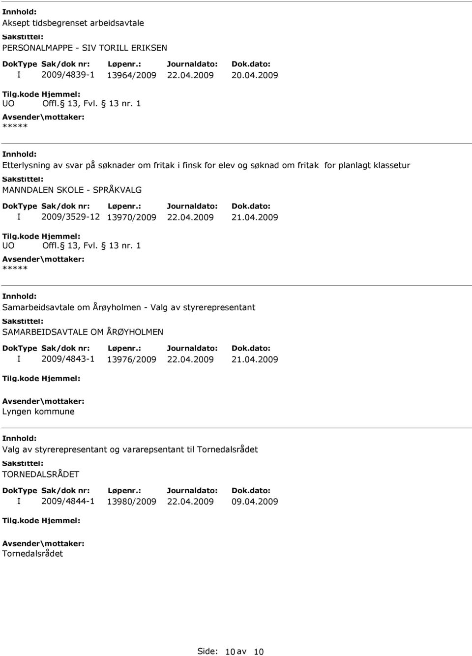 Samarbeidsavtale om Årøyholmen - Valg av styrerepresentant SAMARBEDSAVTALE OM ÅRØYHOLMEN 2009/4843-1 13976/2009 Lyngen kommune