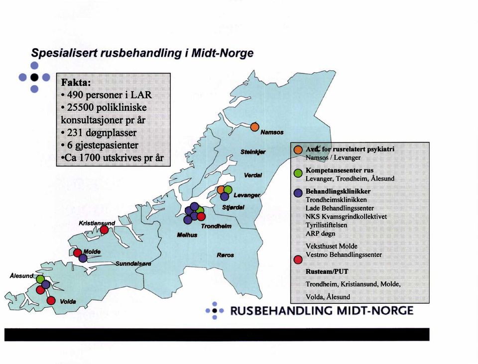 fo rusrelatert psykiatri s / Levanger Kompetansesenter rus Levanger, Trondheim, Ålesund Behandlingsklinikker Trondheimsklinikken Lade