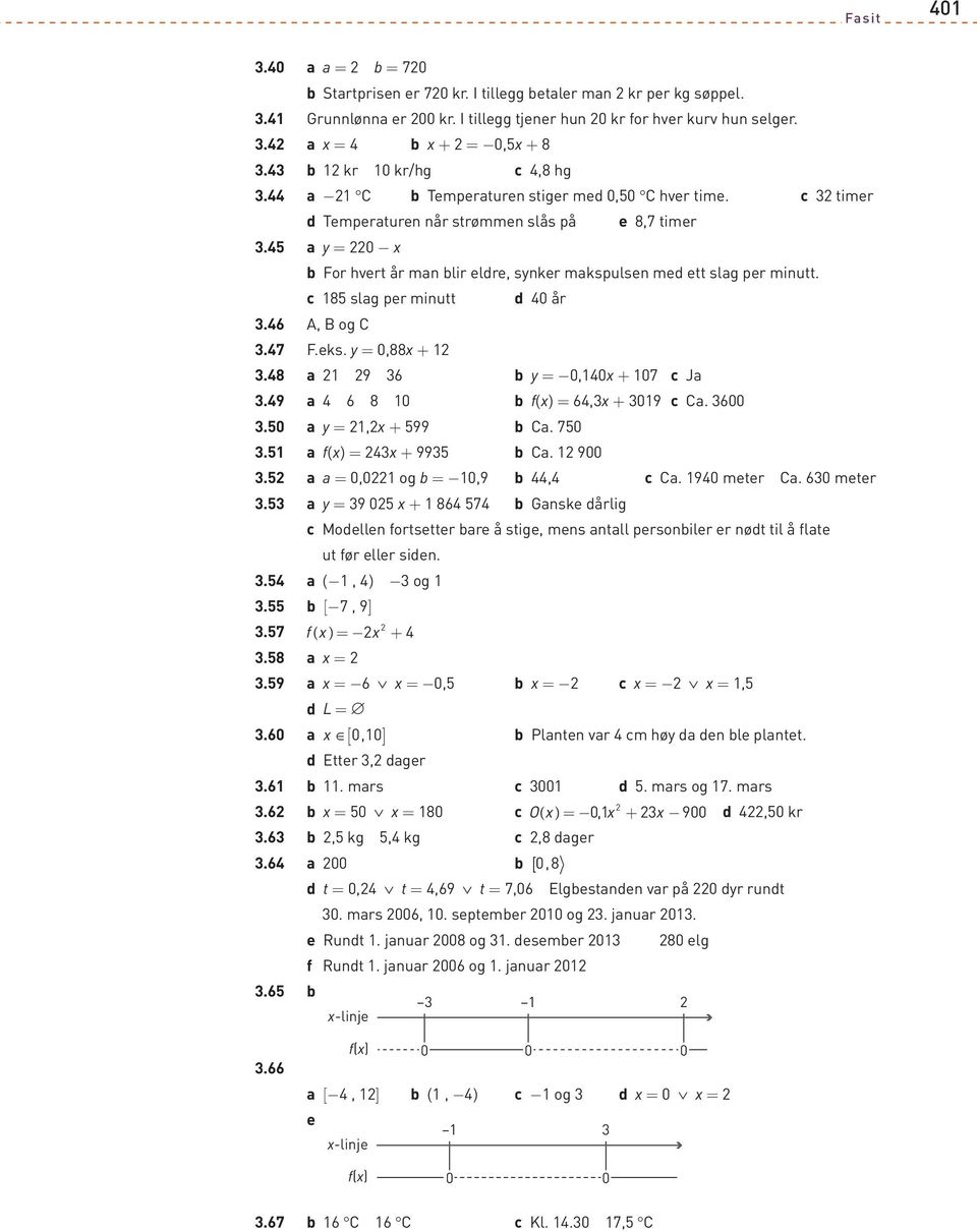 6 A, B og C.7 F.eks. y,88x.8 a 9 6 y,x 7 Ja.9 a 6 8 f(x) 6,x 9 Ca. 6. a y,x 99 Ca. 7. a f(x) x 99 Ca. 9. a a, og,9, Ca. 9 meter Ca. 6 meter.