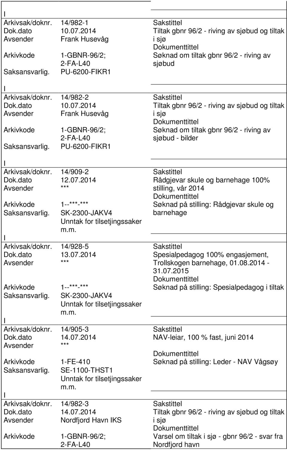 14/982-2 Sakstittel Dok.dato 10.07.