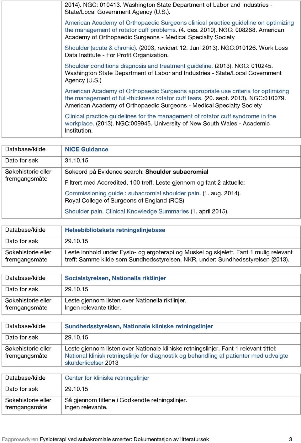 Work Loss Data Institute - For Profit Organization. Shoulder conditions diagnosis and treatment guideline. (2013). NGC: 010245.