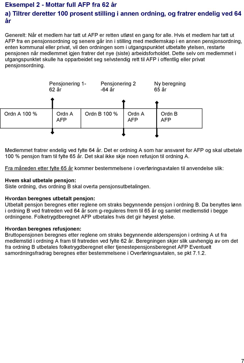 utbetalte ytelsen, restarte pensjonen når medlemmet igjen fratrer det nye (siste) arbeidsforholdet.