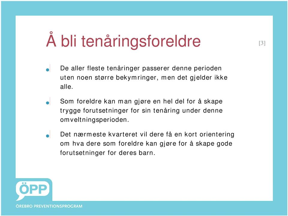 Som foreldre kan man gjøre en hel del for å skape trygge forutsetninger for sin tenåring under