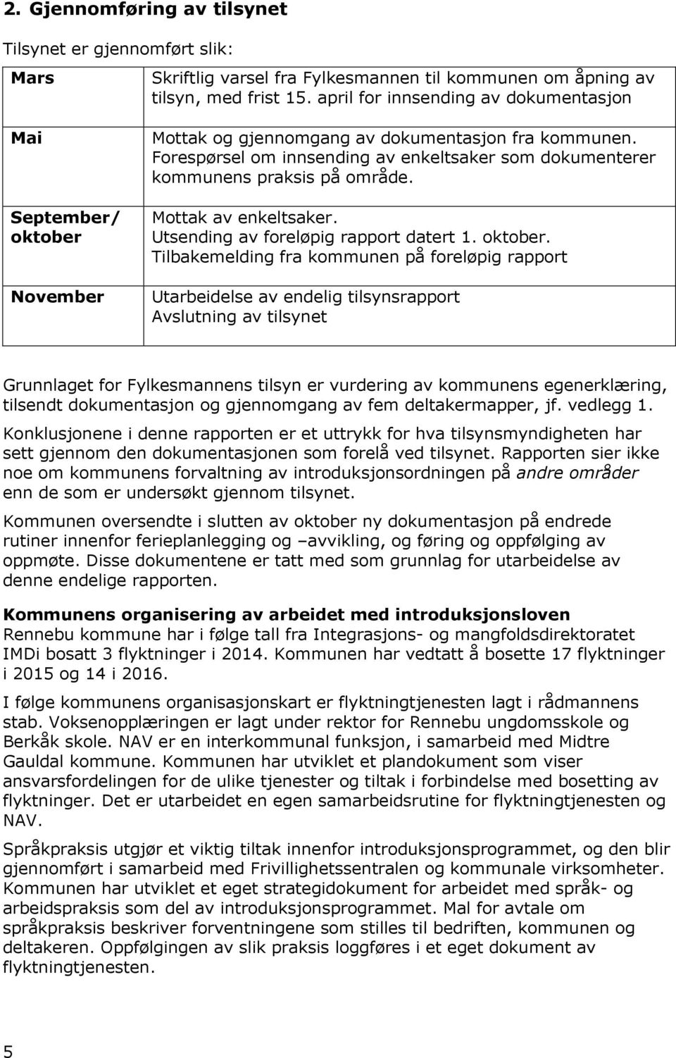 Forespørsel om innsending av enkeltsaker som dokumenterer kommunens praksis på område. Mottak av enkeltsaker. Utsending av foreløpig rapport datert 1. oktober.