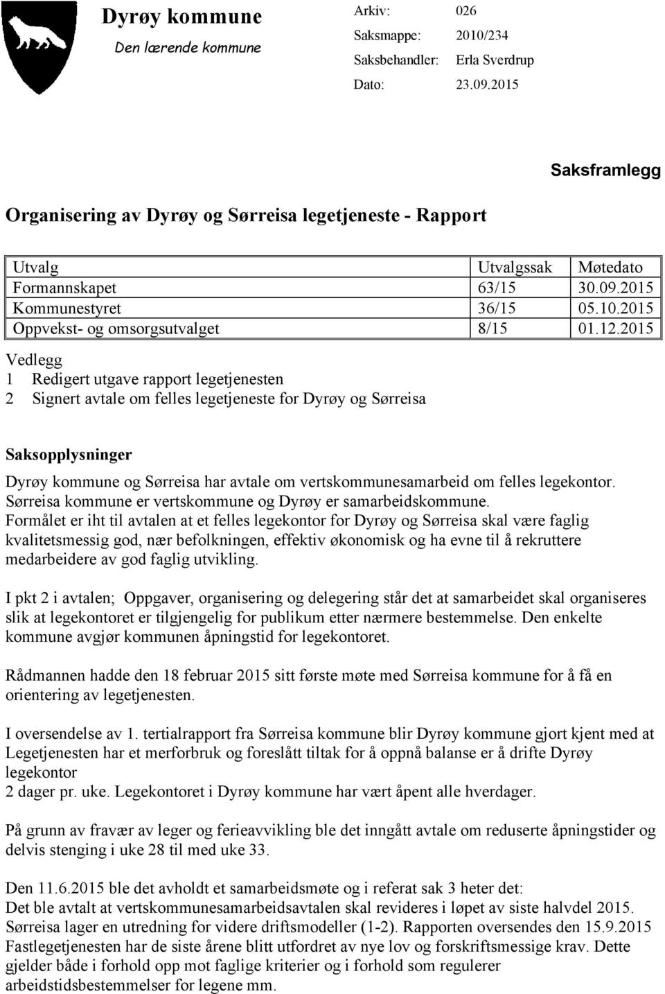 2015 Oppvekst- og omsorgsutvalget 8/15 01.12.