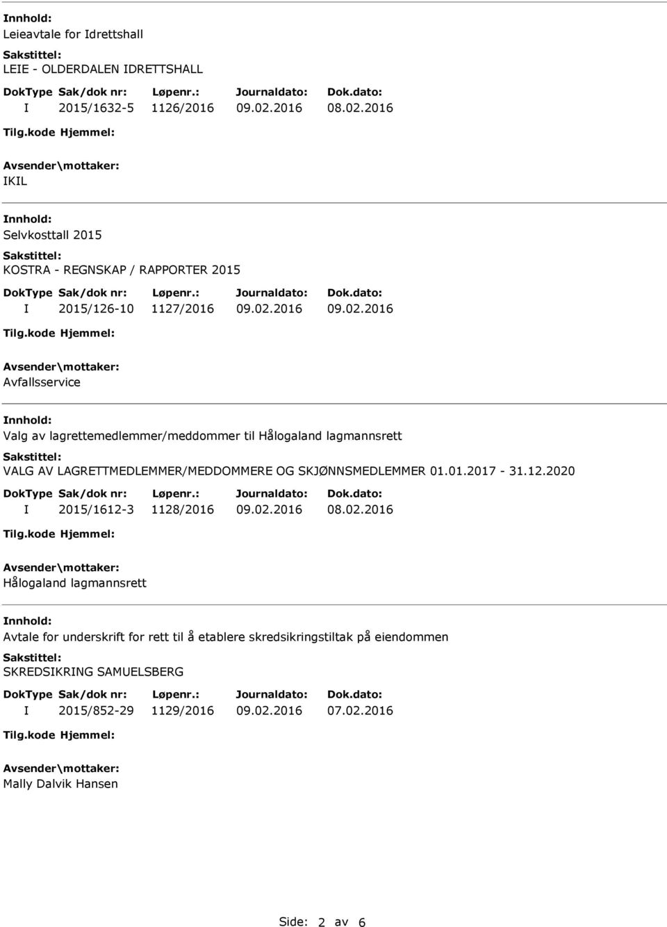 LAGRETTMEDLEMMER/MEDDOMMERE OG SKJØNNSMEDLEMMER 01.01.2017-31.12.