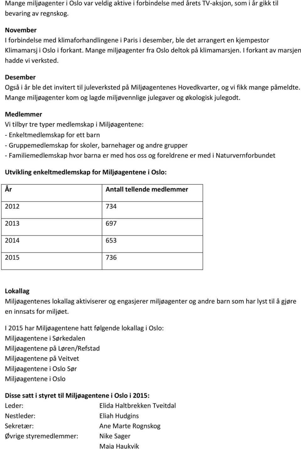 I forkant av marsjen hadde vi verksted. Desember Også i år ble det invitert til juleverksted på Miljøagentenes Hovedkvarter, og vi fikk mange påmeldte.