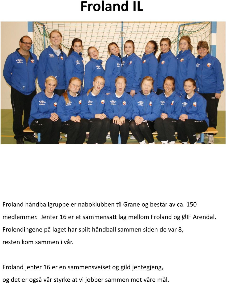 Frolendingene på laget har spilt håndball sammen siden de var 8, resten kom sammen i vår.