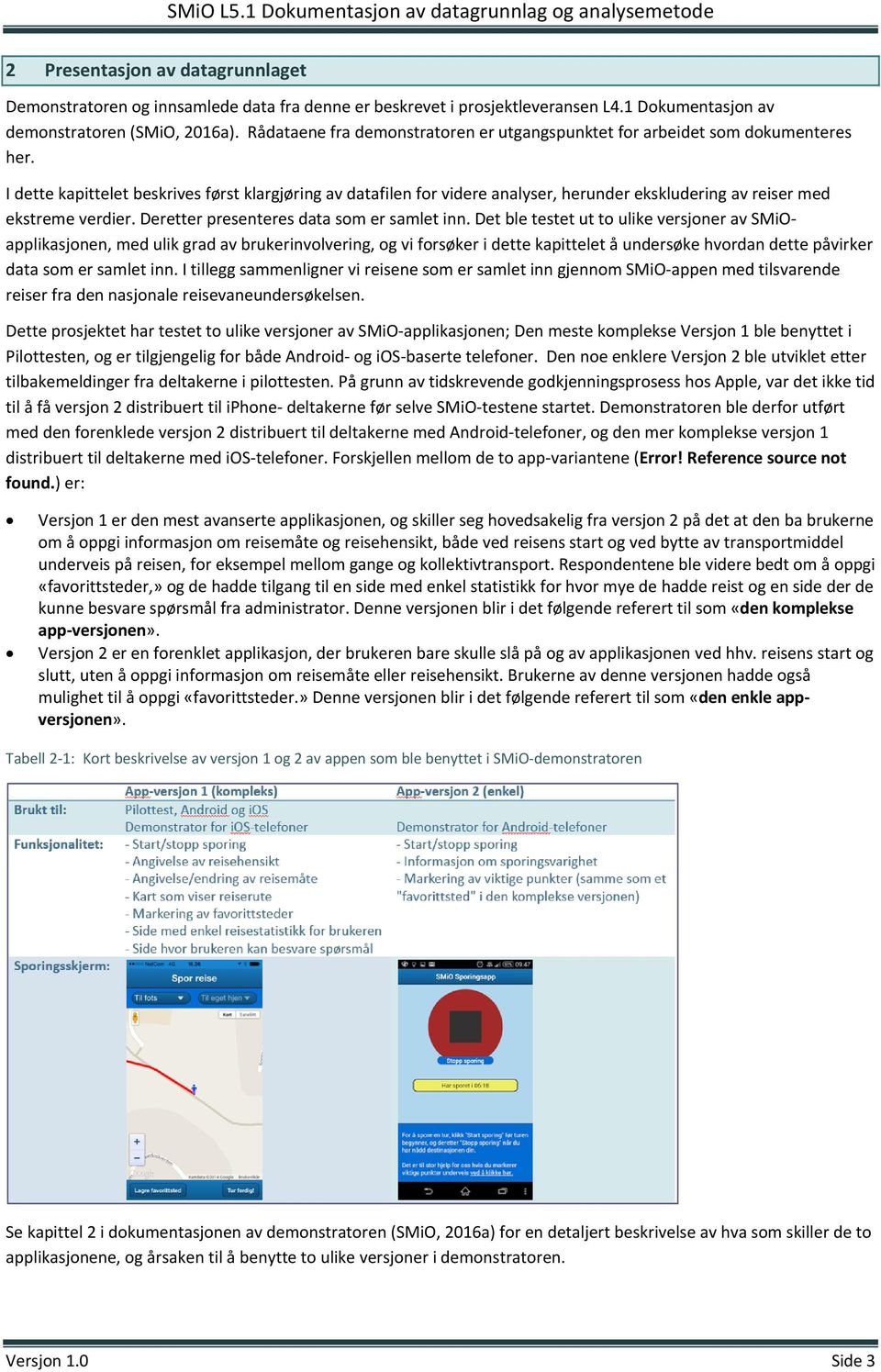 I dette kapittelet beskrives først klargjøring av datafilen for videre analyser, herunder ekskludering av reiser med ekstreme verdier. Deretter presenteres data som er samlet inn.