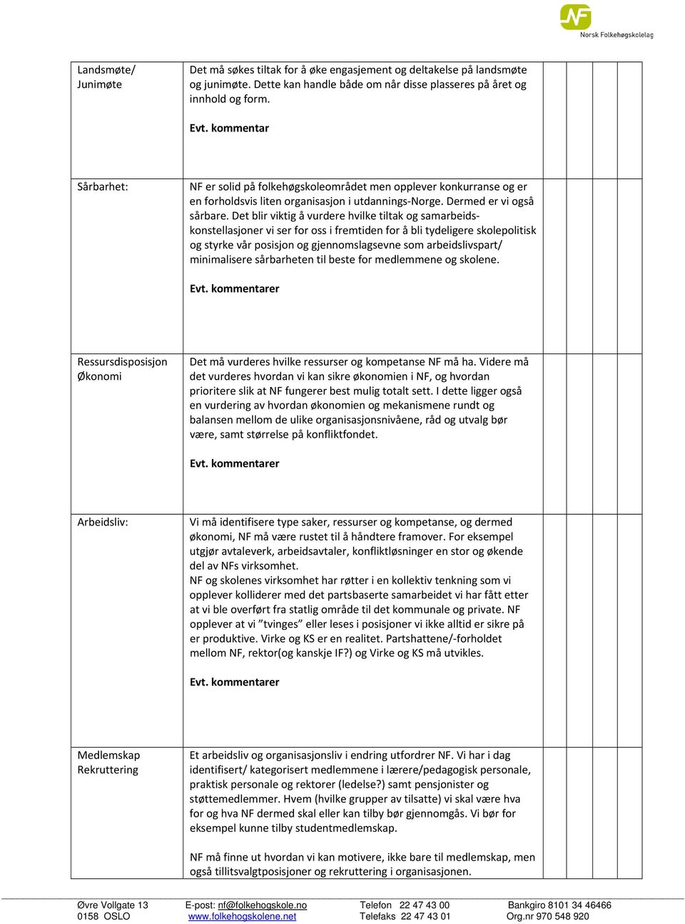 Det blir viktig å vurdere hvilke tiltak og samarbeidskonstellasjoner vi ser for oss i fremtiden for å bli tydeligere skolepolitisk og styrke vår posisjon og gjennomslagsevne som arbeidslivspart/