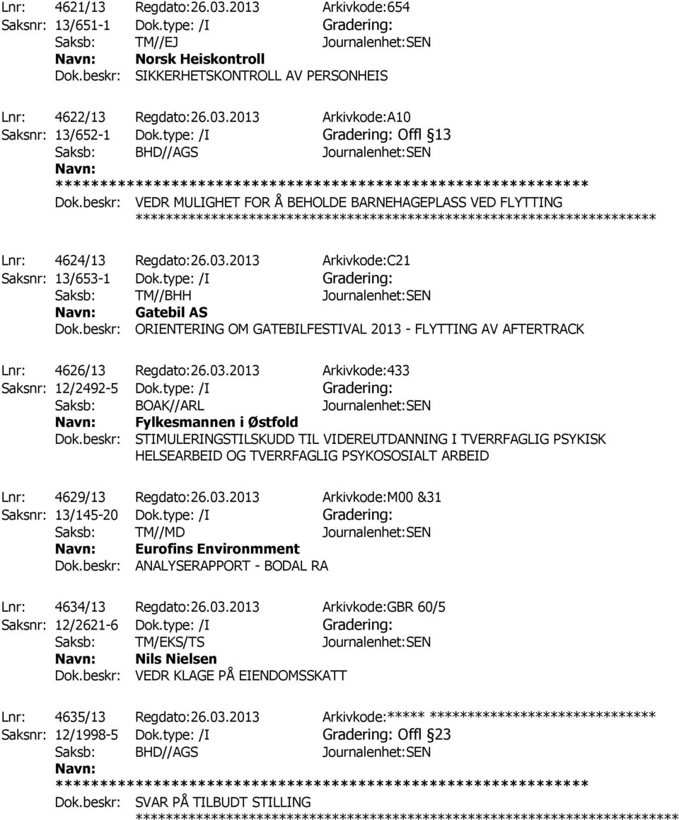 beskr: VEDR MULIGHET FOR Å BEHOLDE BARNEHAGEPLASS VED FLYTTING ********* Lnr: 4624/13 Regdato:26.03.2013 Arkivkode:C21 Saksnr: 13/653-1 Dok.