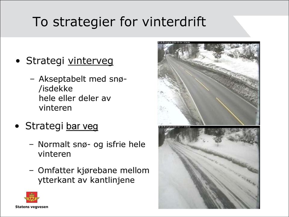 vinteren Strategi bar veg Normalt snø- og isfrie